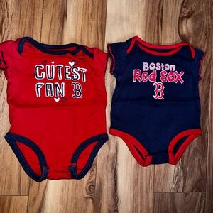 3-6M Red Socks Onsies